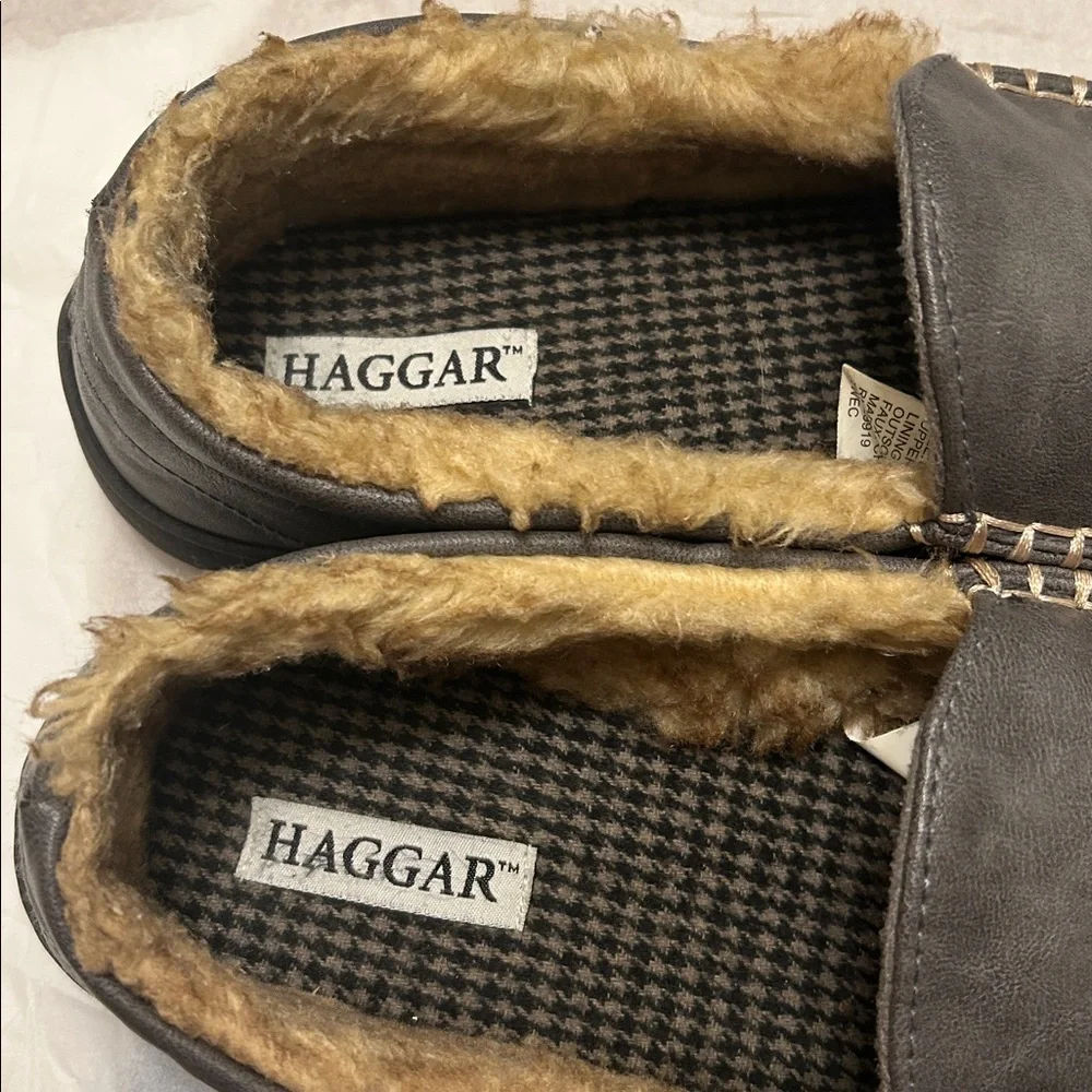 Haggar Brown Loafers with Faux Fur Lining